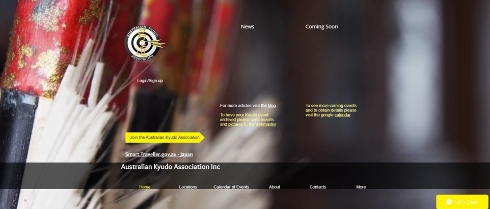 Screenshot of the AKA website